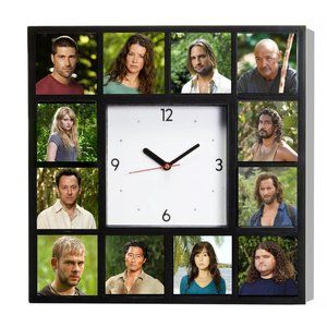 LOST TV Show Cast Big Square Wall Clock Jack Kate Sawyer Hurley Locke Ben +more
